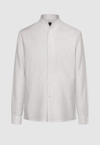 Chemise texturée à col tulipe en coton blanc