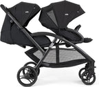 Joie - Evalite Duo - Poussette Double Légère - Siège Arrière Inclinable À Plat - Compatible Sièges Auto Et Nacelles - Suspension 4 Roues - Harnais 5 Points SoftTouch - Dès la naissance