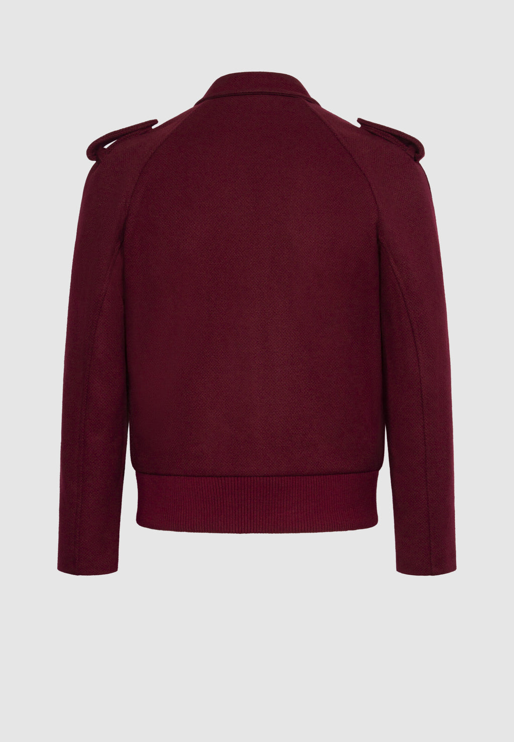 Blouson bomber en laine bordeaux