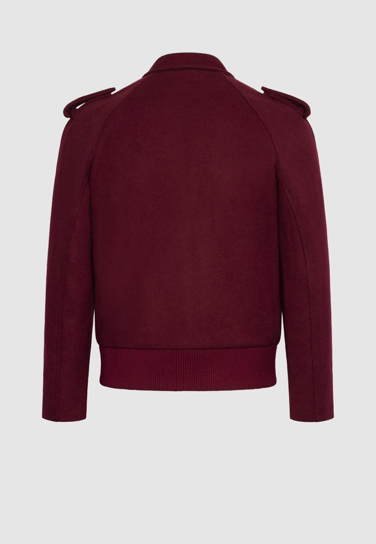 Blouson bomber en laine bordeaux
