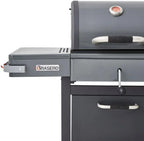 - Barbecue Bi-Energy Gun Metal XL - Barbecue Charbon et Plancha 60 x 42 cm à gaz avec brûleur latéral -12,95 KW