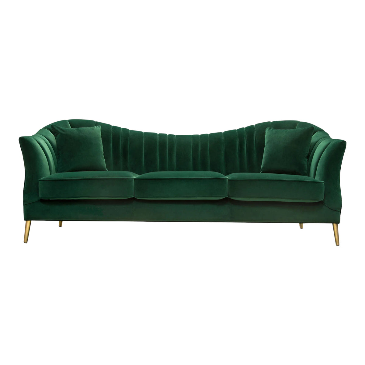 Bardhyl 3 Seater Fabric Sofa Green
