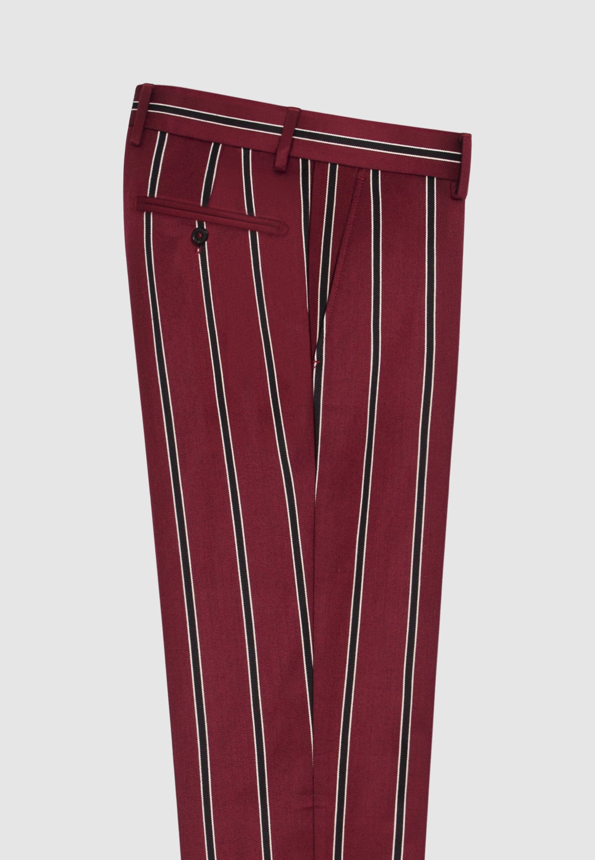 Pantalon bordeaux à rayures régatta en laine et coton