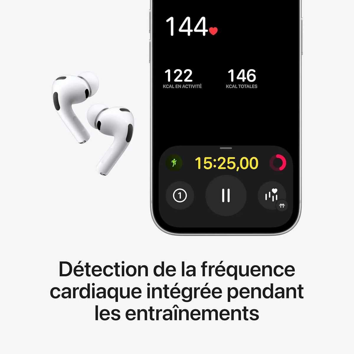 AirPods Pro 3 Écouteurs sans Fil, réduction Active du Bruit, détection de la fréquence Cardiaque, écouteurs Bluetooth, Audio Spatial, Son Haute-fidélité, Recharge USB-C