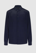 Chemise en crêpe fluide bleu marine