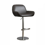 Minimalist Leather Swivel Bar Stools with Low Back for Kitchen