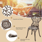 3 Pieces Outdoor Bistro Set Patio Furniture Set Table and Chairs Set