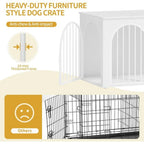 100cm Cage pour Chiens,Cage Chien de Taille Moyenne, Maisonnette pour Animaux,3 Portes, Porte arquée, 60 x 100 x 63 cm,Ivoire Clair