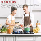 Plaque gaz ISEASY 3 feux encastrable 60x52 cm