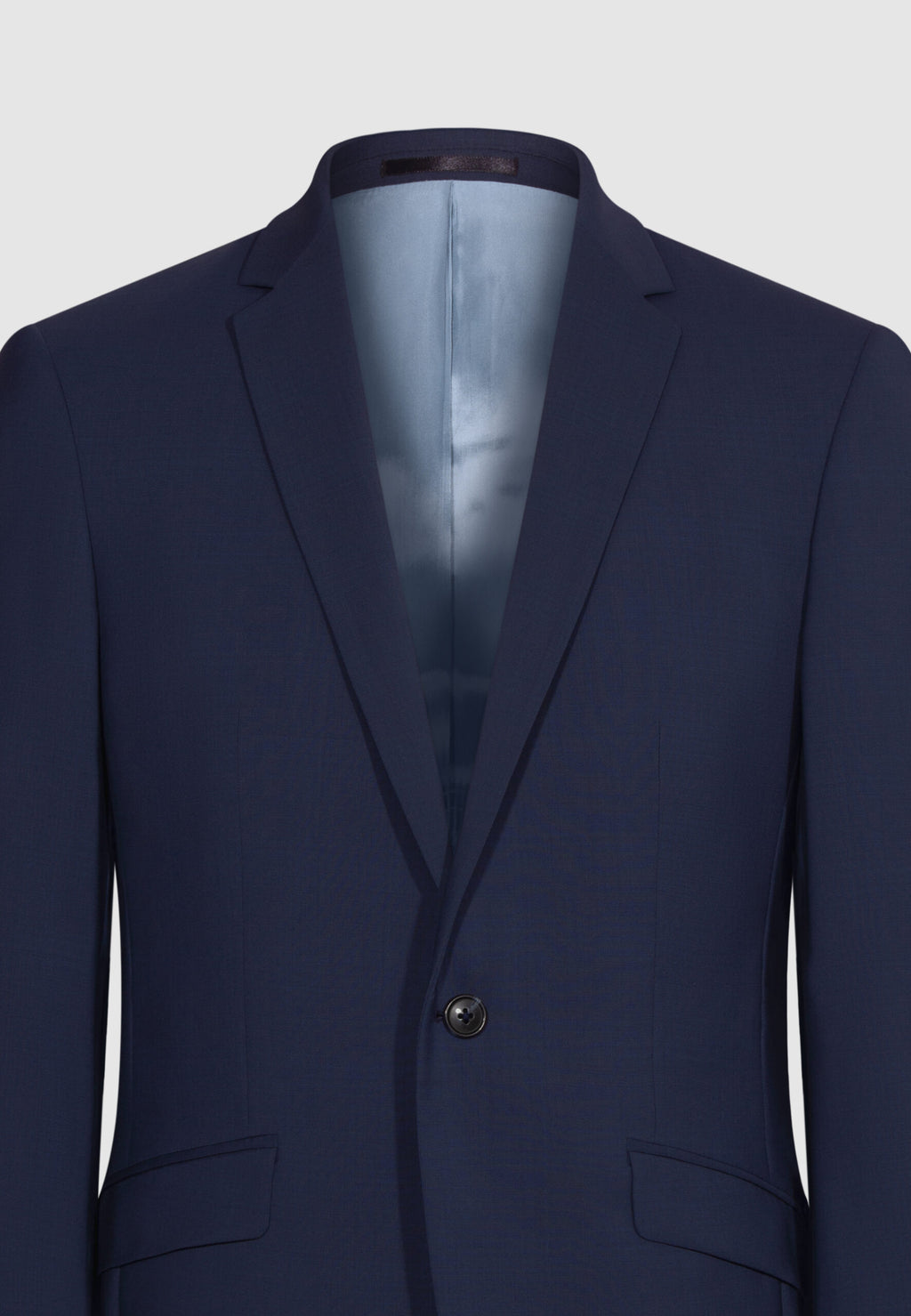 Veste coupe ajustée en laine bleu nuit