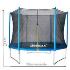 Cama Elástica Combo 245 Cm Con Red - Devessport