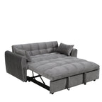 64.96 Velvet 3-in-1 Convertible Sofa Bed with Adjustable Back, Storage Pocket, and 500lb Weight Capacity