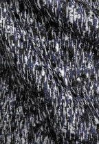 Blouson zippé en tweed de laine chiné bleu, noir et blanc