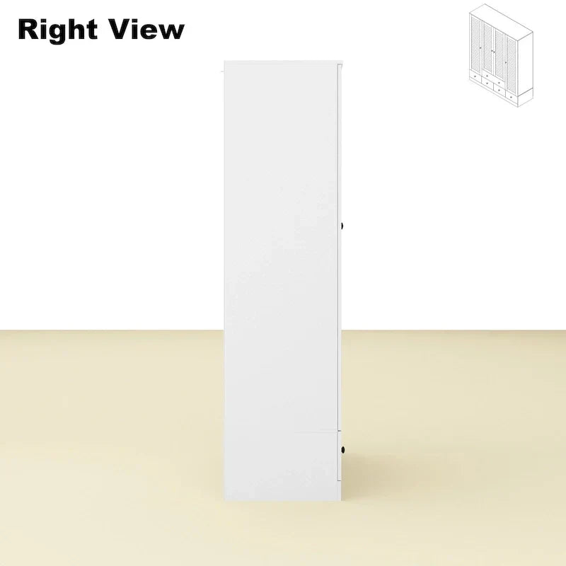 Wardrobe Armoire Closet 59W Large Freestanding Wardrobe Cabinet White