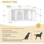 100cm Cage pour Chiens,Cage Chien de Taille Moyenne, Maisonnette pour Animaux,3 Portes, Porte arquée, 60 x 100 x 63 cm,Ivoire Clair