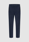Pantalon en flanelle de laine bleu à poches rectangulaires