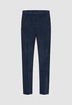 Pantalon en flanelle de laine bleu à poches rectangulaires