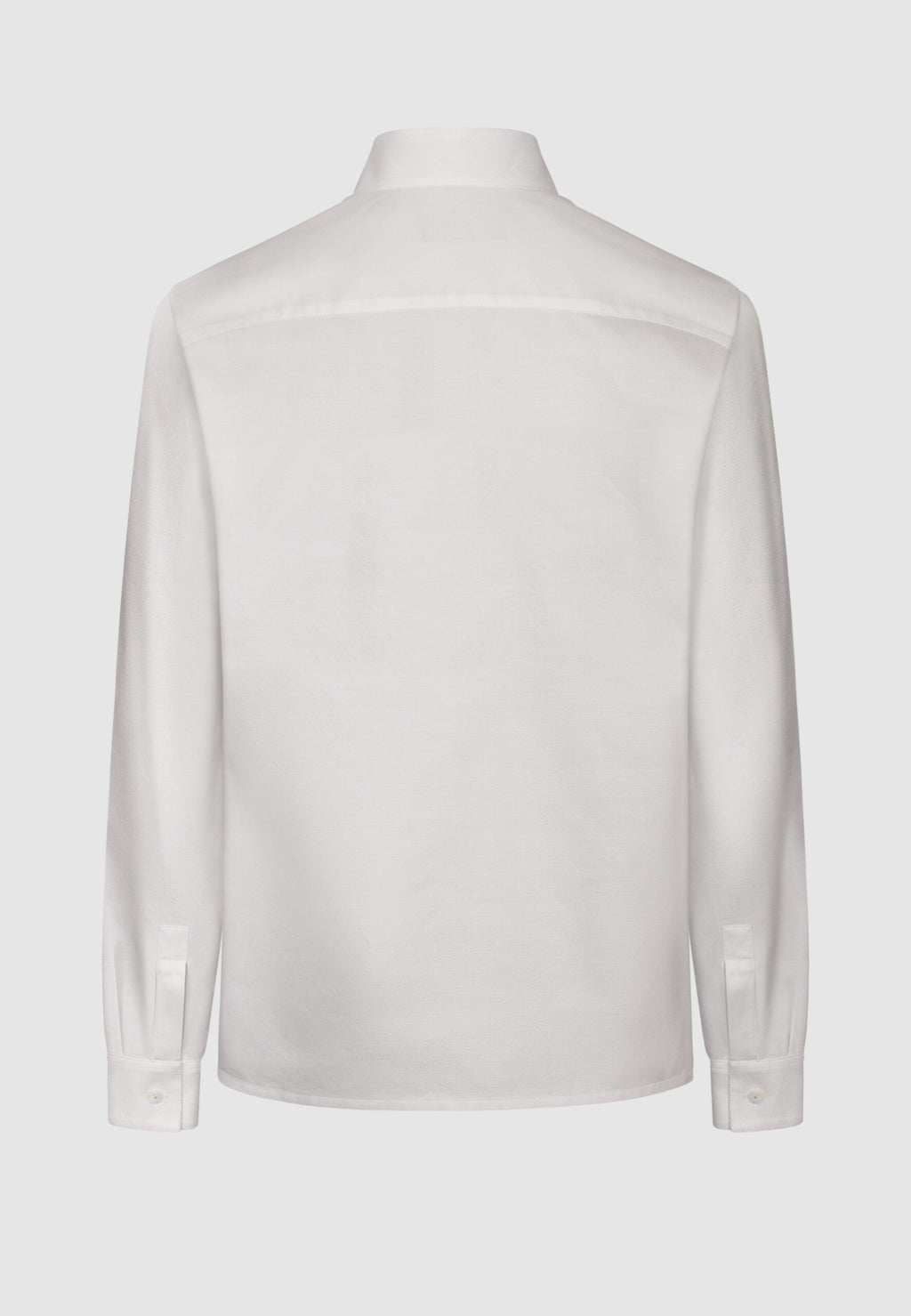 Chemise texturée à col tulipe en coton blanc