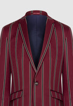Veste coupe ajustée bordeaux à rayures régatta en laine et coton