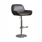 Minimalist Leather Swivel Bar Stools with Low Back for Kitchen