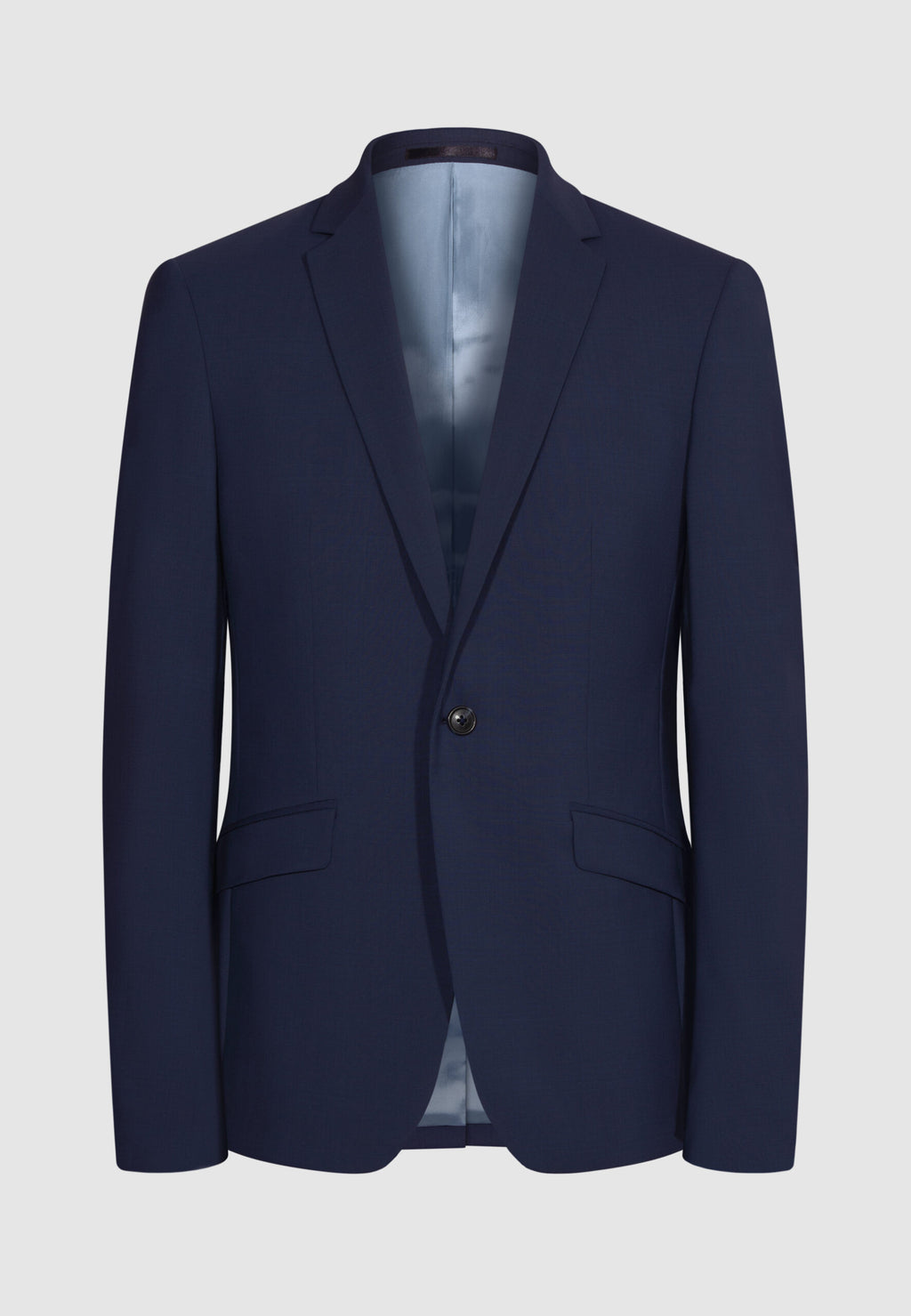 Veste coupe ajustée en laine bleu nuit