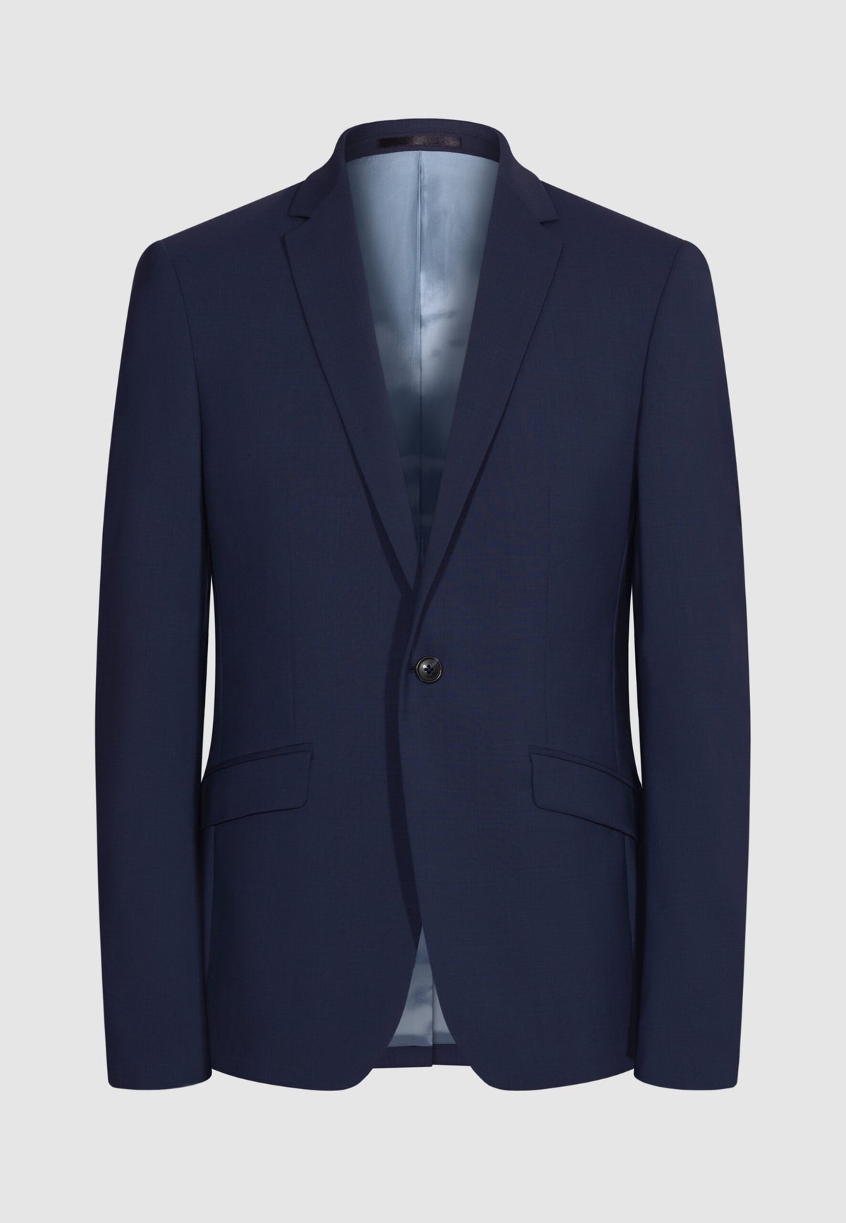 Veste coupe ajustée en laine bleu nuit