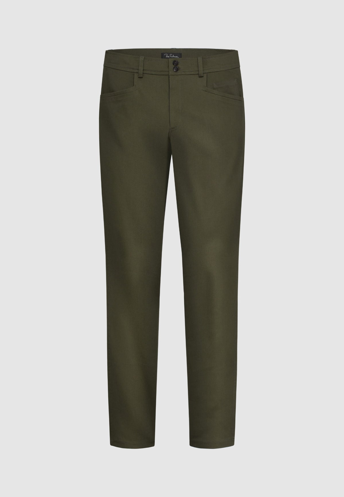 Pantalon chino en coton kaki