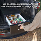 AAOBOSI 31L Tiroir Glaciere Electrique, Frigo Voiture avec APP, Réfrigérateur pour Camping-Car 12V/24V, -20℃ à 20℃ Glaciere a Compression pour Voiture, Camions, Caravanes, Bateaux, Camping et Voyages