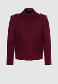 Blouson bomber en laine bordeaux