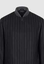 Blouson zippé noir à rayures tennis