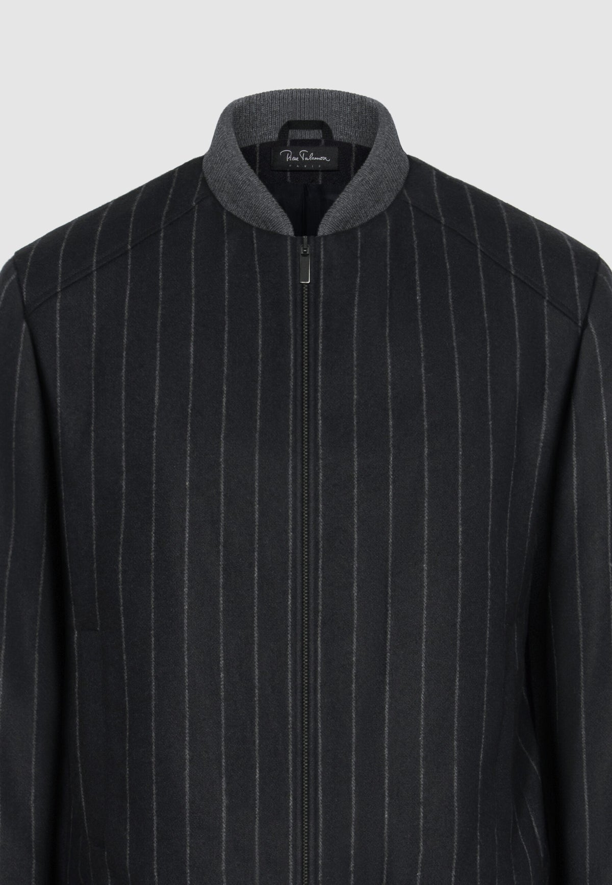 Blouson zippé noir à rayures tennis