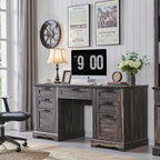 60 Farmhouse Executive Desk, Wood Home Office Desk, Computer Desk