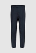 Pantalon en laine bleu marine à poches rectangulaires