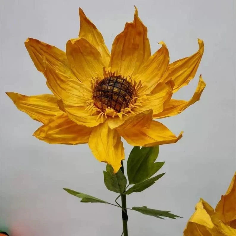 Girasol gigante de papel crepé, 80 cm, decoración para bodas