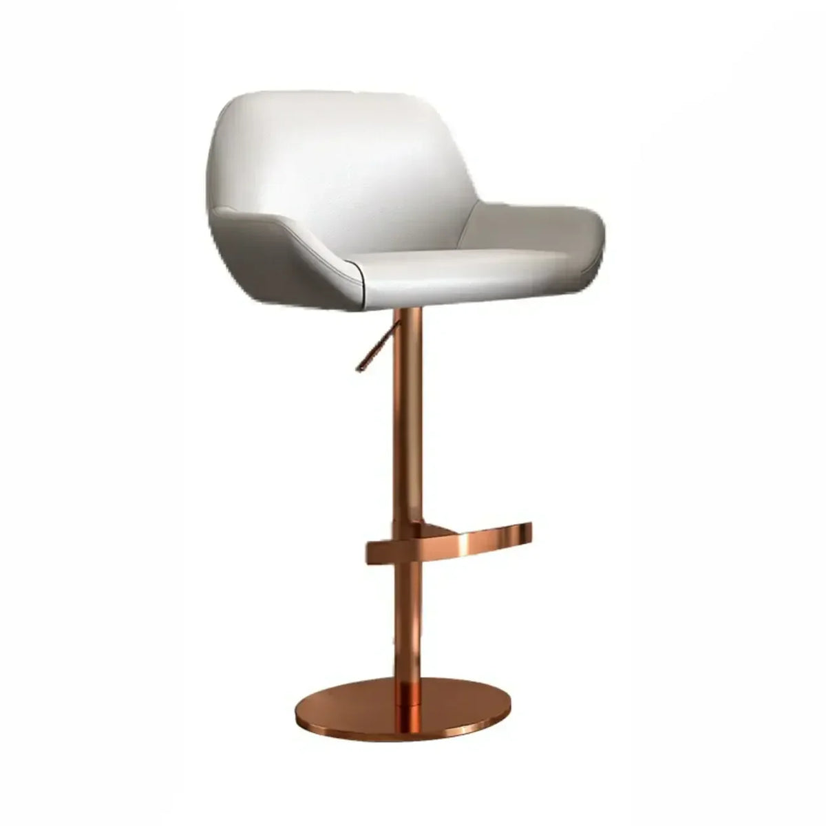 Minimalist Leather Swivel Bar Stools with Low Back for Kitchen