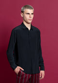 Chemise en crêpe fluide noir