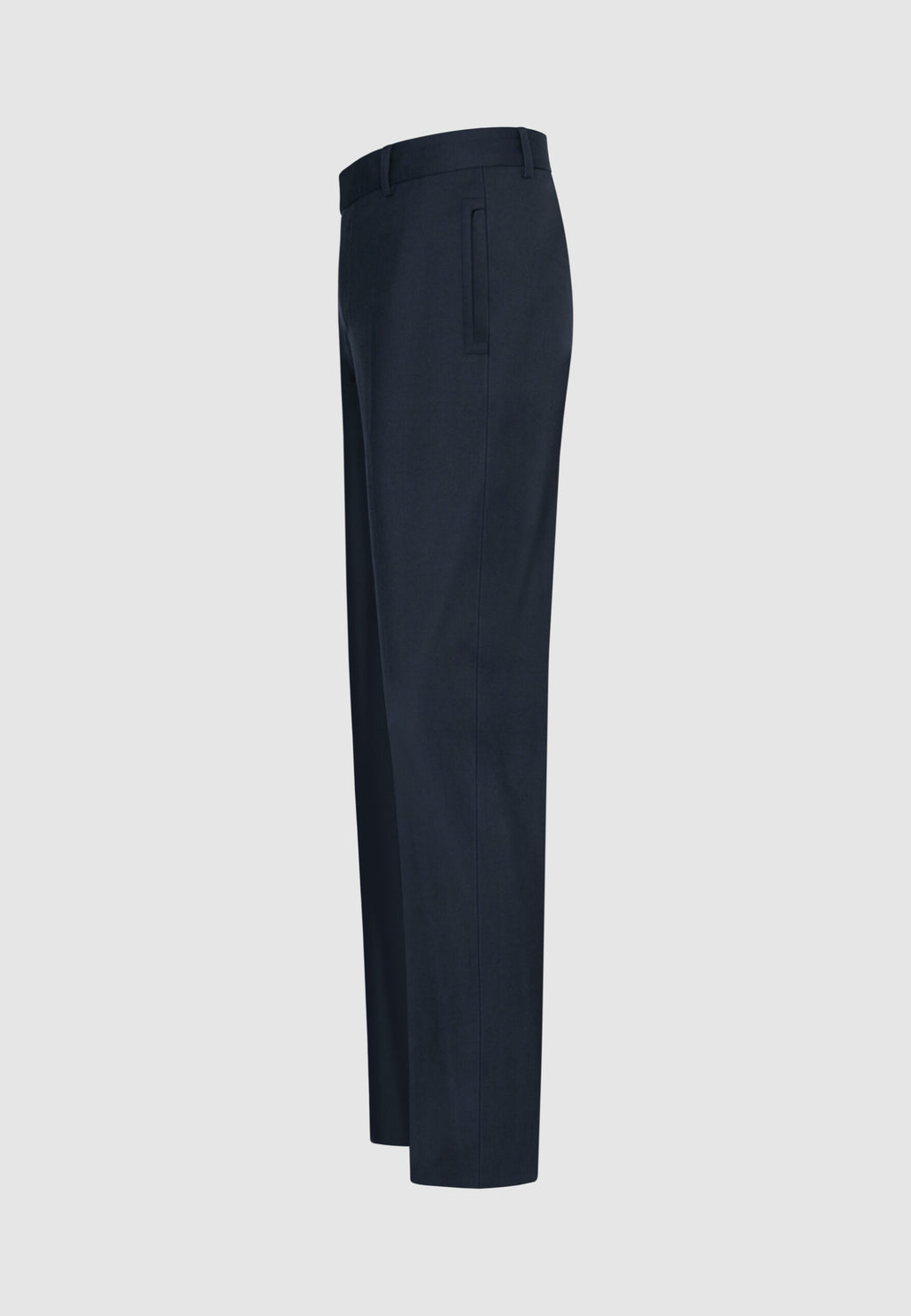 Pantalon en laine bleu marine à poches rectangulaires