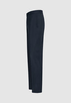Pantalon en laine bleu marine à poches rectangulaires