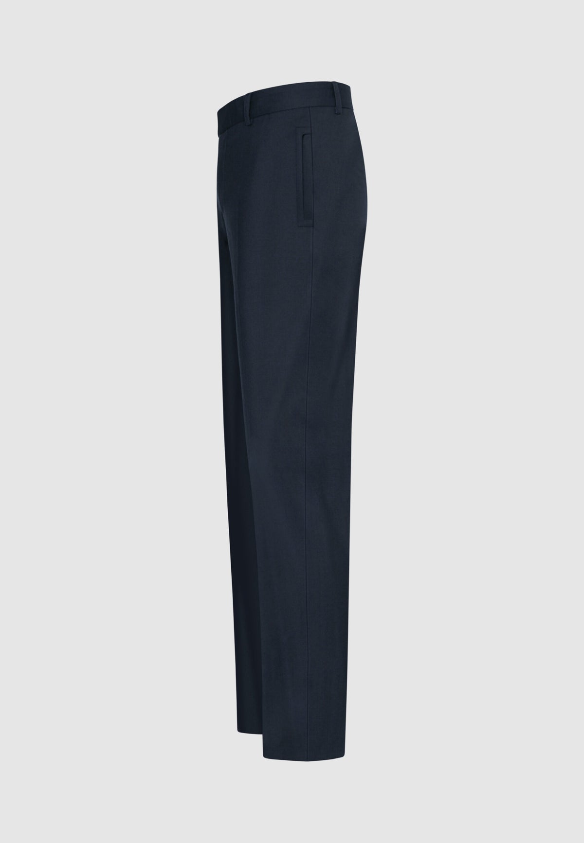 Pantalon en laine bleu marine à poches rectangulaires