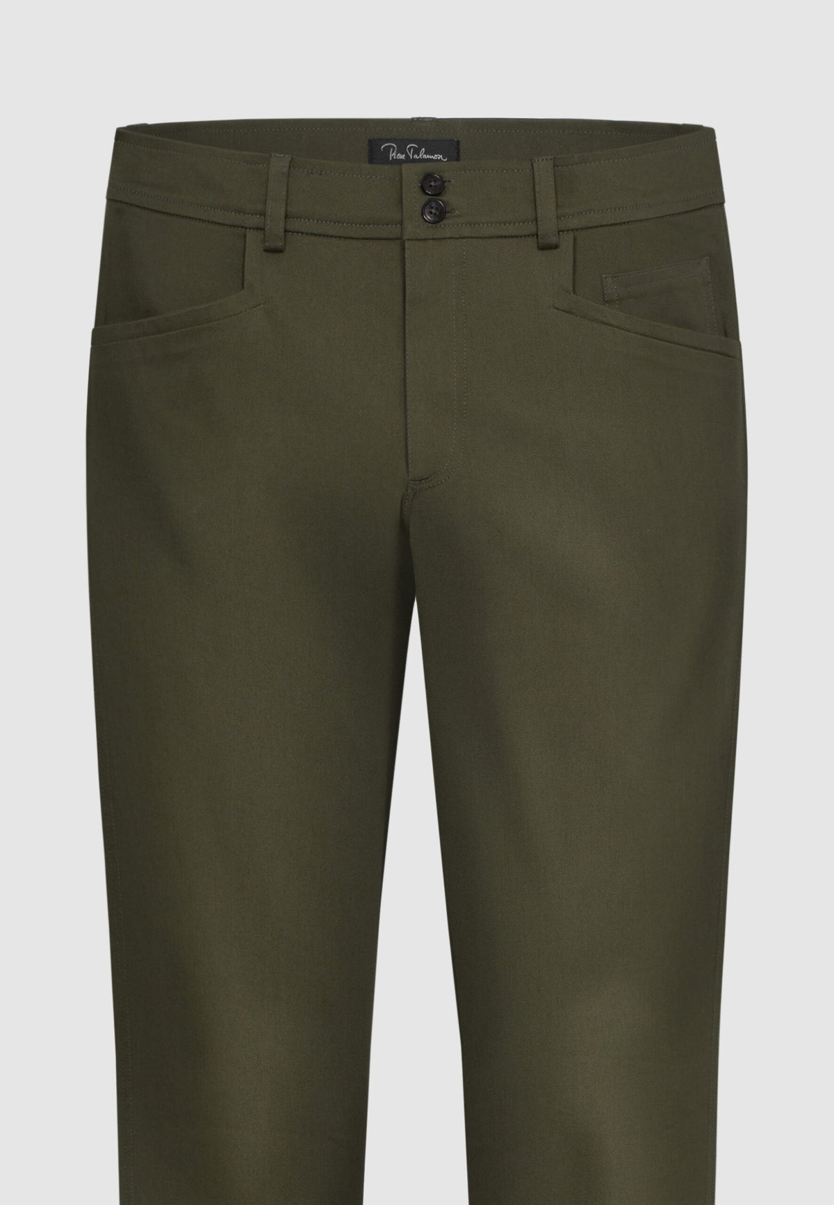 Pantalon chino en coton kaki