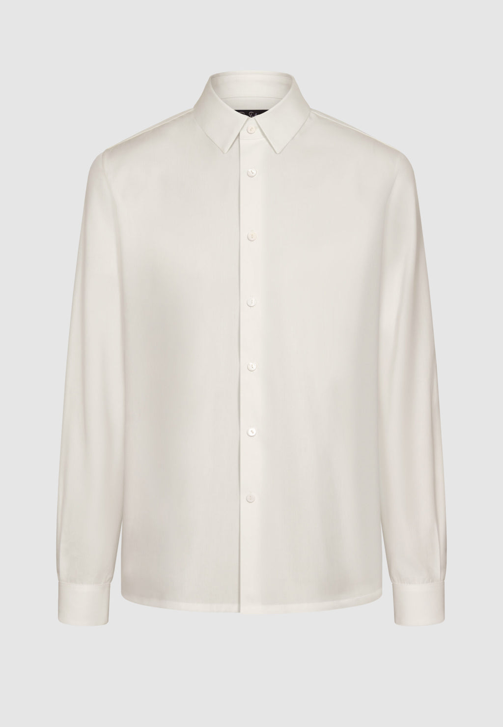 Chemise col français en popeline de coton ivoire