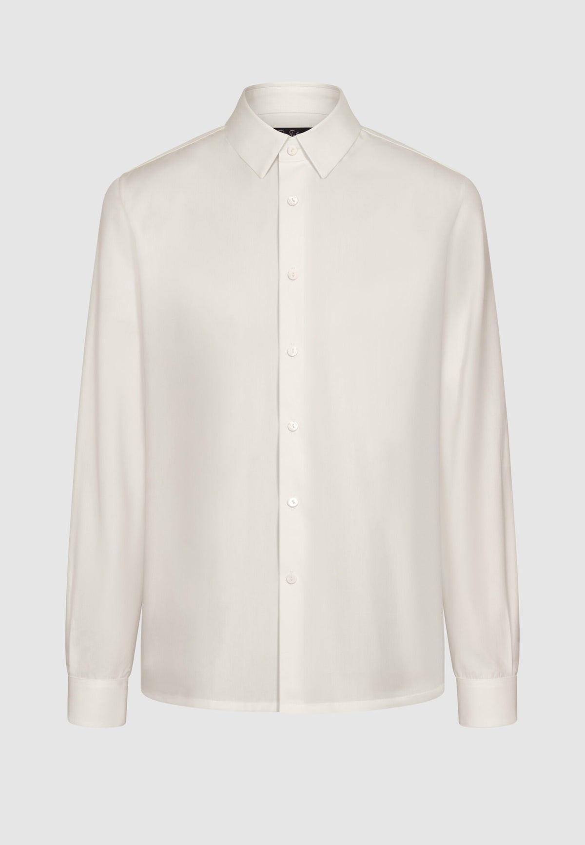 Chemise col français en popeline de coton ivoire