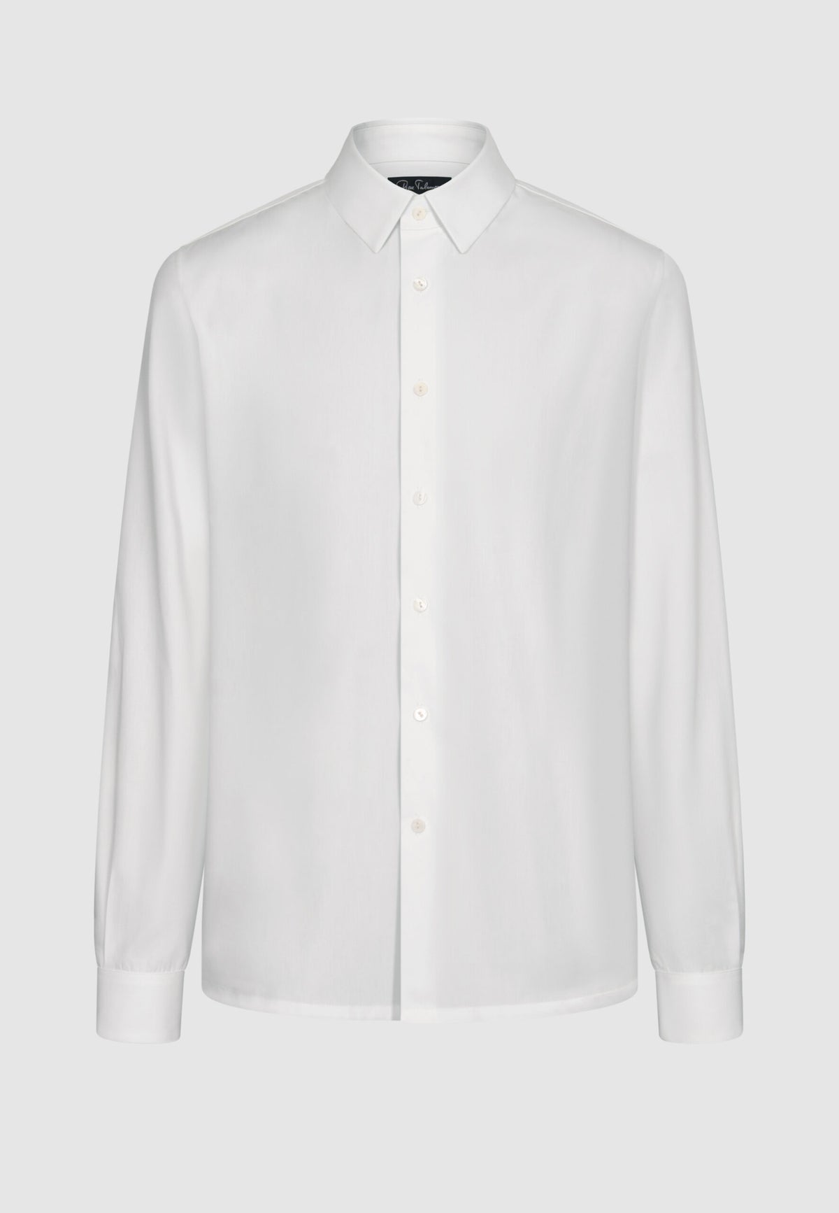 Chemise col français en popeline de coton blanc
