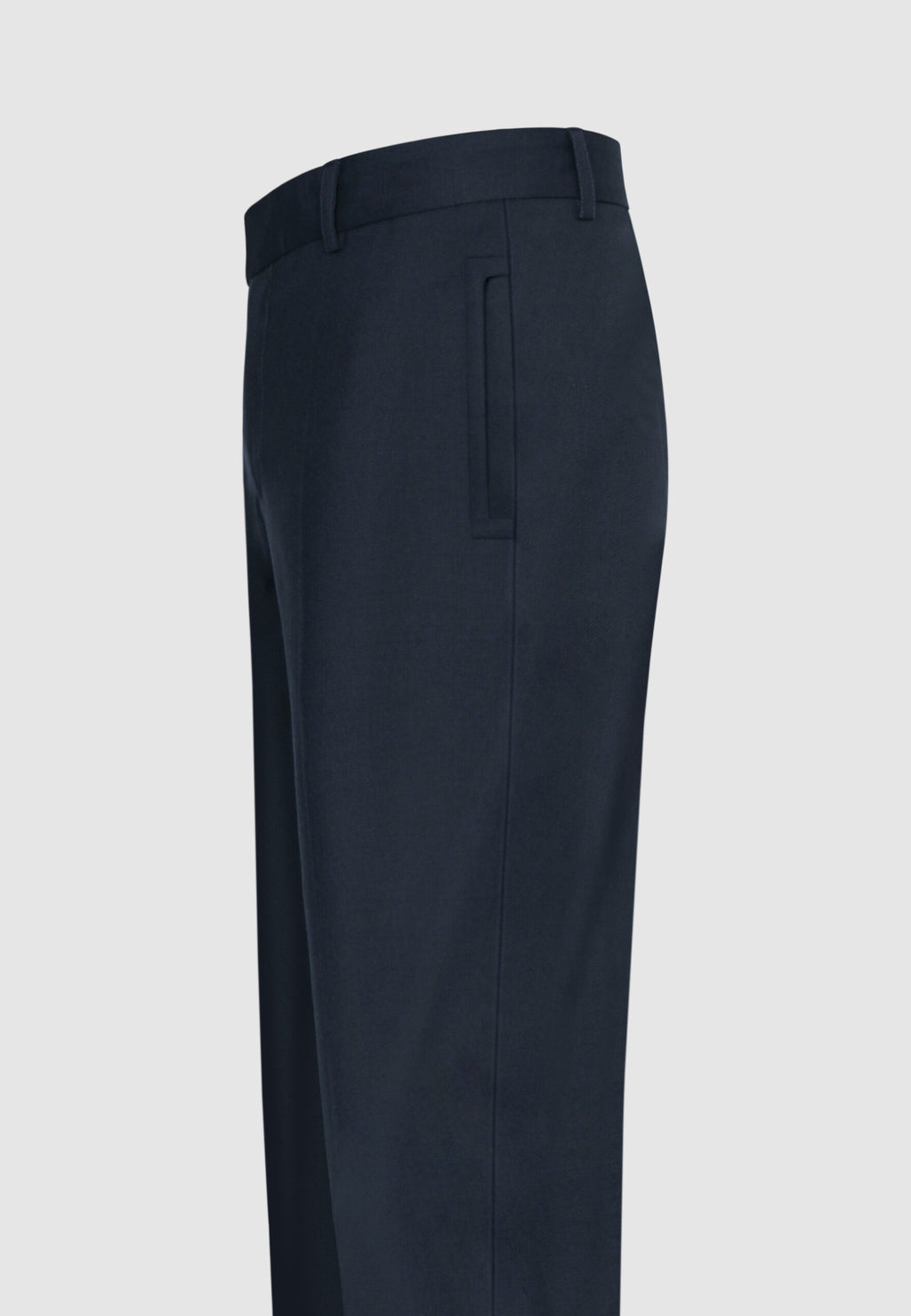 Pantalon en laine bleu marine à poches rectangulaires