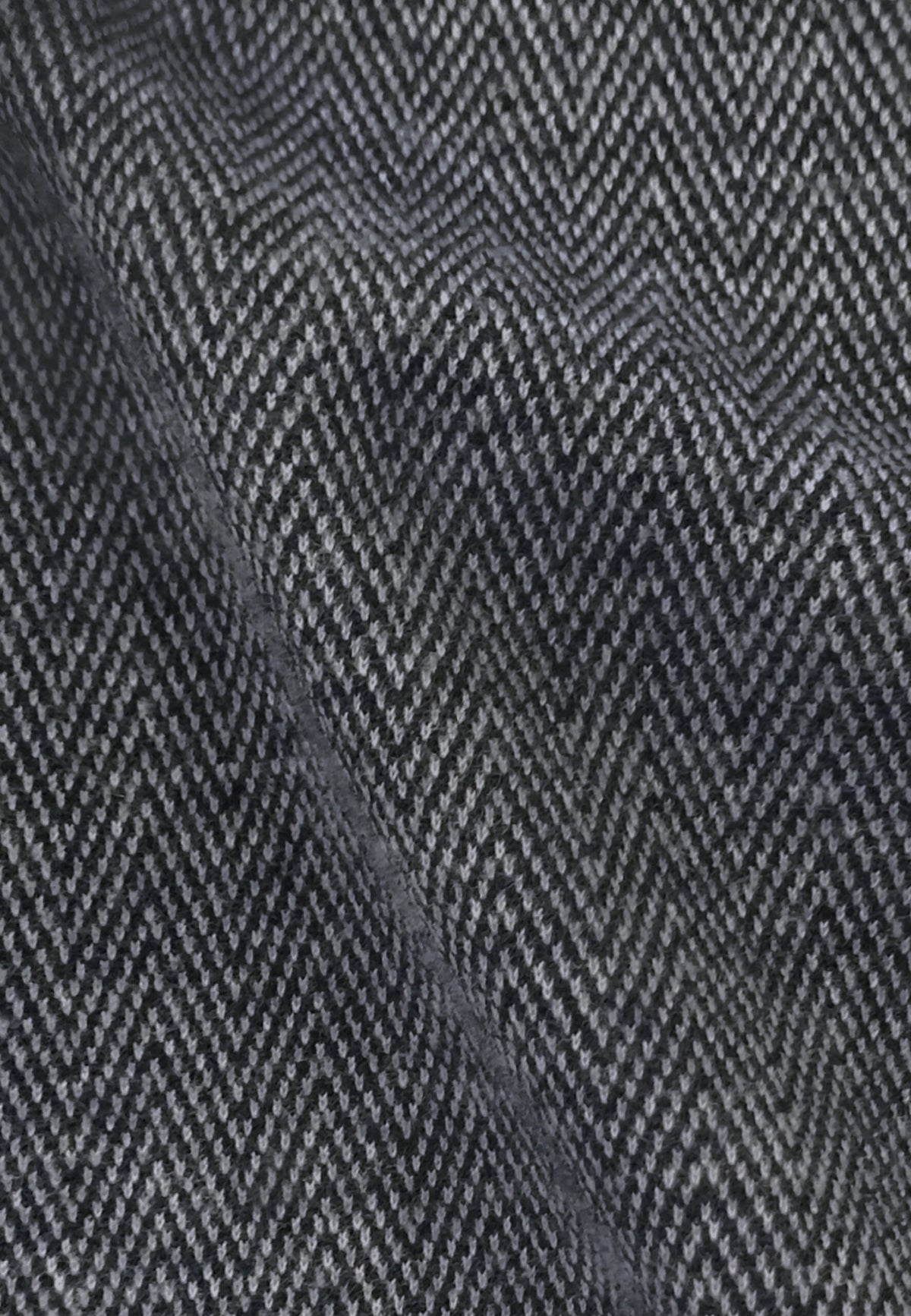 Pantalon à chevrons en laine et coton